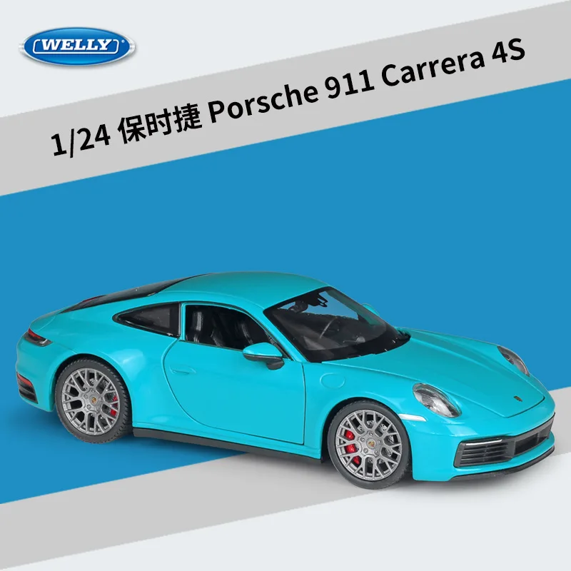 Welly литая модель автомобиля 1:24 Porsche 911 Carrera 4S имитатор металлическая из сплава
