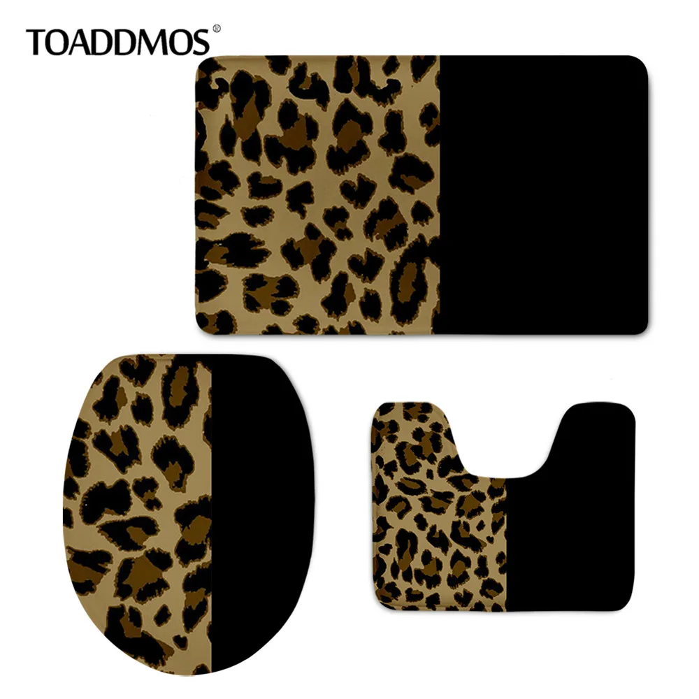 Чехол на сиденье унитаза TOADDMOS 3 шт./компл. с градиентным леопардовым принтом