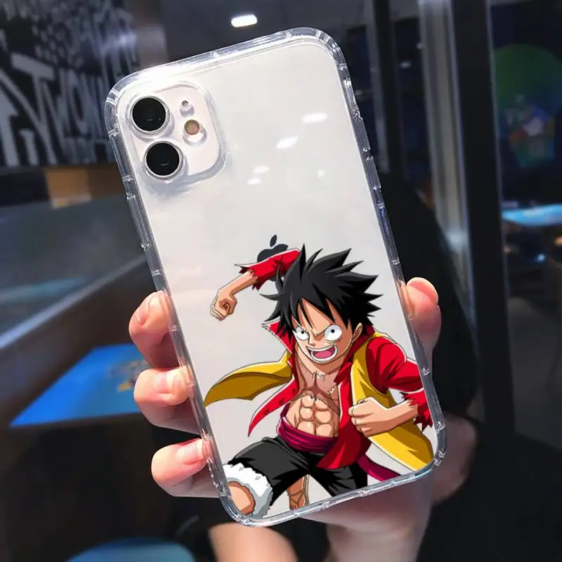 

Cartoon anime One Piece Luffy Phone Case Transparent soft For iphone 5 5s 5c se 6 6s 7 8 11 12 plus mini x xs xr pro max