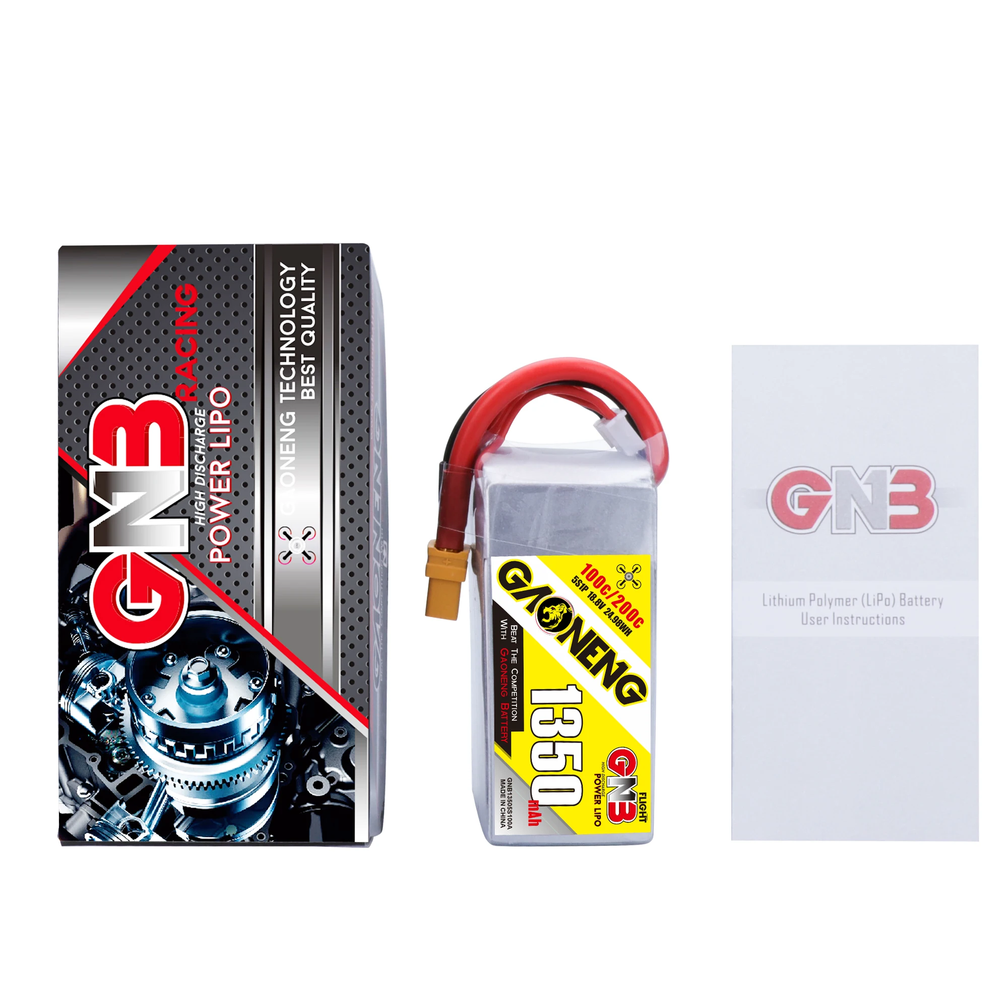 Новый аккумулятор Gaoneng GNB 1350 мА/ч 18 8 V 100C / 200C 5S Lipo Батарея Перезаряжаемые XT60 разъем