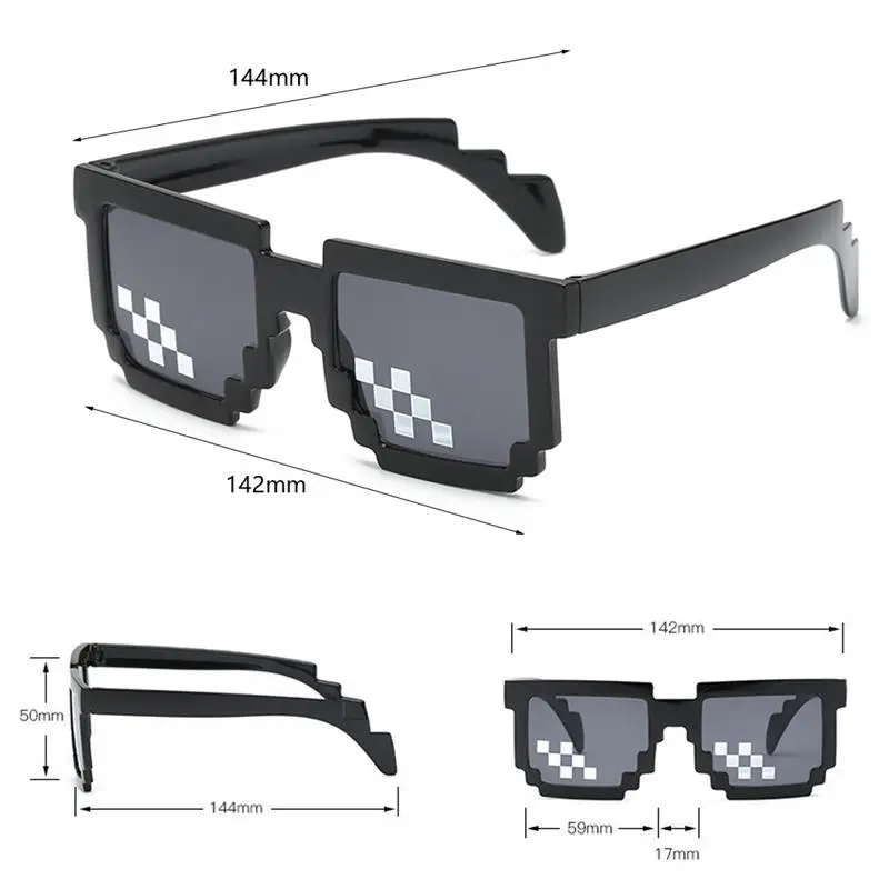 

Men Women 8 Bit Pixelated Mosaic Glasses Sunglasses Trendy Cool Super Party Funny Vintage Shades Eyewear 2021 The New