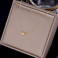 intsert titanium stainless steel heart pendent necklace simple style exquisite new fashion jewelry nice gift for women