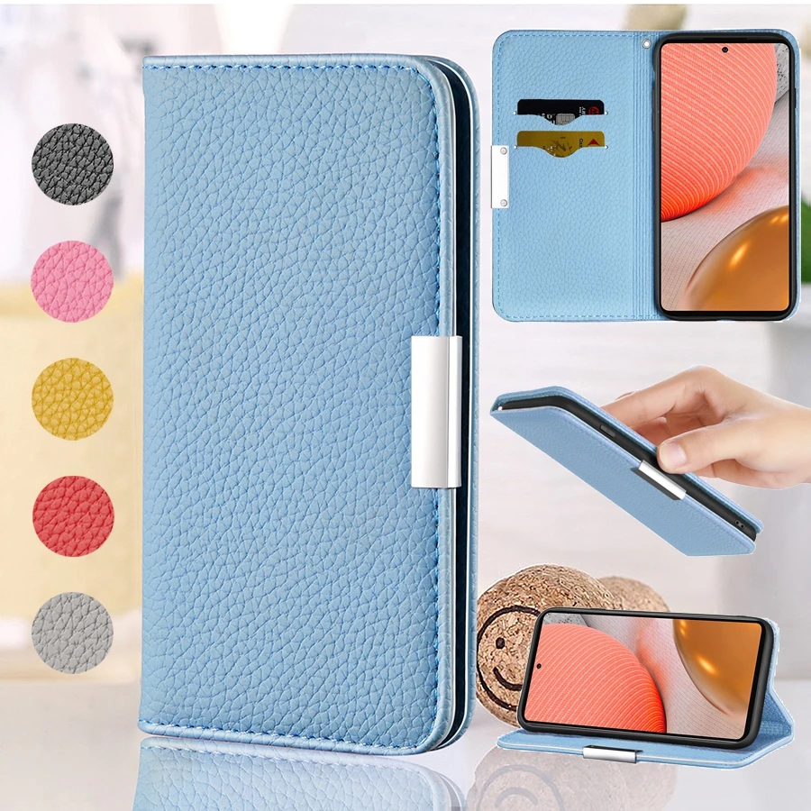 

Litchi Pattern Wallet Leather Case For Galaxy A02S A03S A12 A22 A32 A50 A51 A52 A71 A72 S21/S20 Plus/Ultra/FE S10/S9/S8 Plus M32