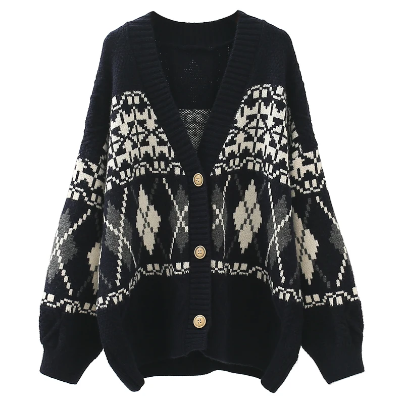 

Spring and autumn retro new ladies sweater v neck sweater sweater