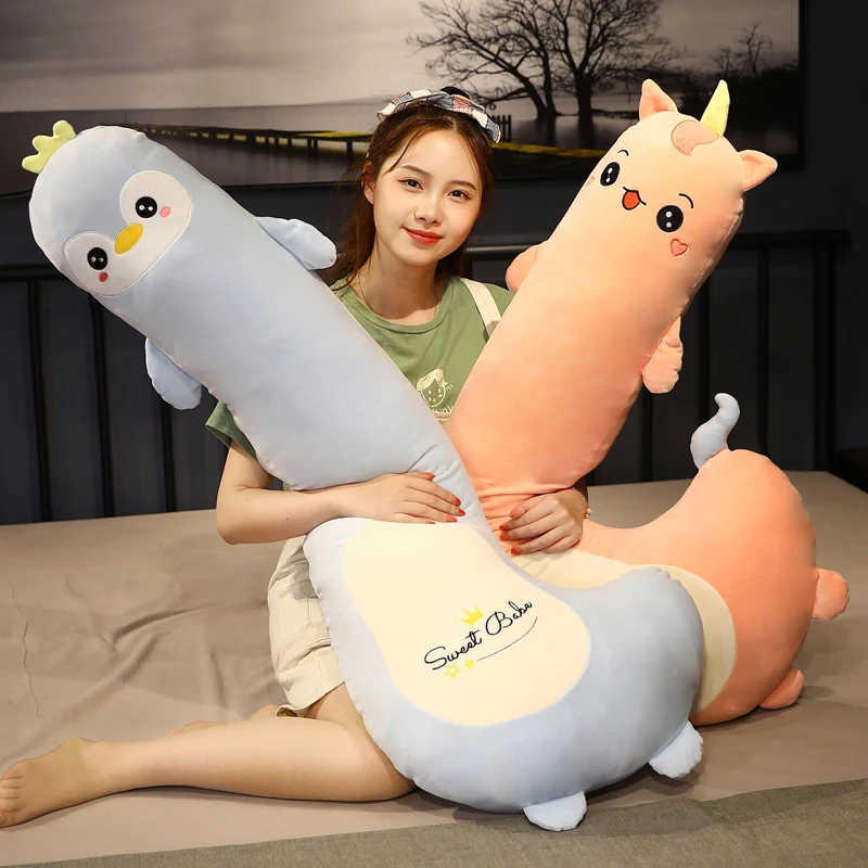 

Cartoon Animal Dinosaur Pig Bunny Teddy Bear Husky Duck Plush Toys Stuffed Soft Long Sleep Pillow Doll Cushion Kids Girls Gift