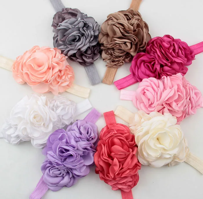

Vintage Children Girls Burned Fabric Flowers Headband Baby Artifical Floral Headwear Todderl Hairband