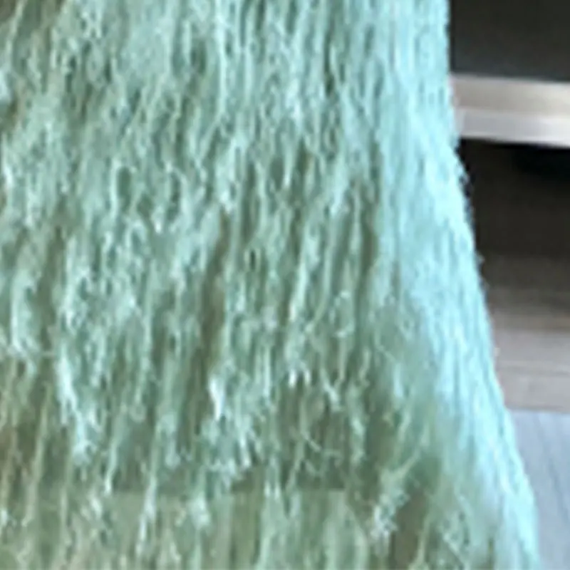 

XITAO Sexy Hollow Out Patchwork Tassel Dress Women Clothes 2021 Summer New V Neck Sleeveless Match All Elegant Dress WLD6165