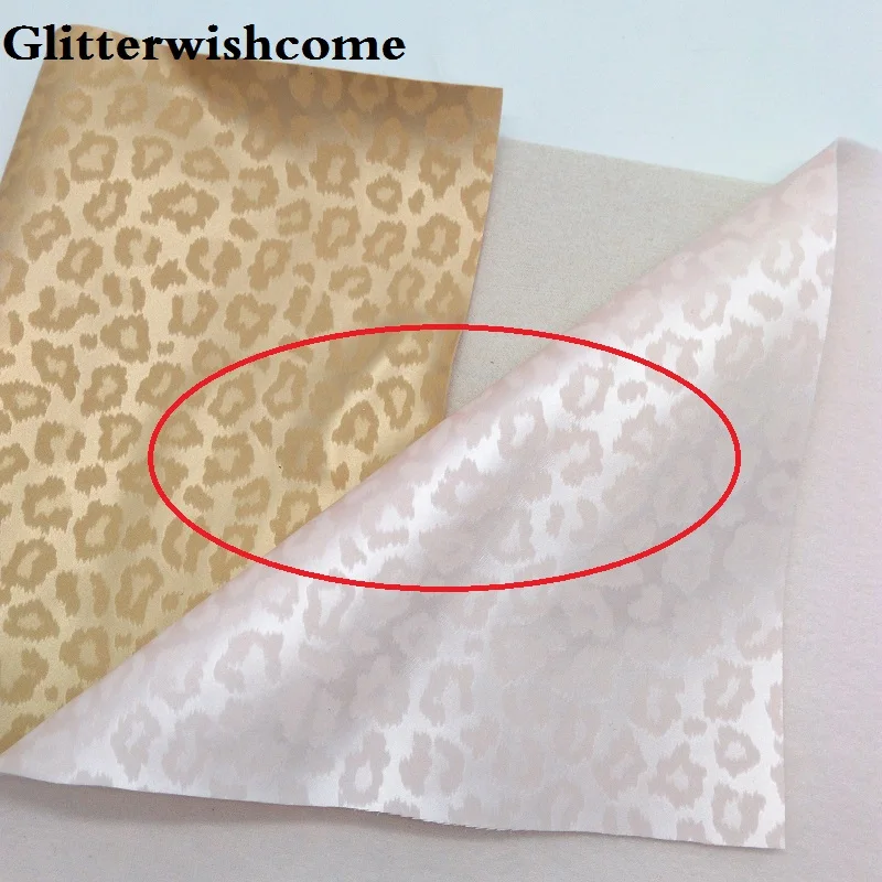 Glitterwishcome 21X29CM A4 Size Vinil Para Lazos Faux Leather Sheets Printed Leopard for Bows GM3060A | Дом и сад
