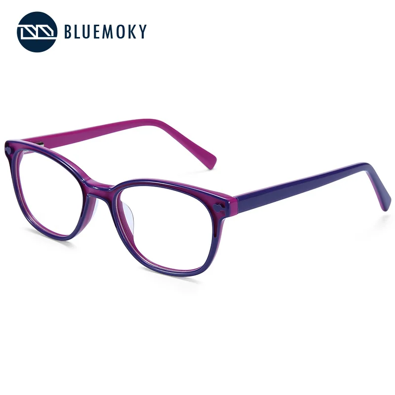 BLUEMOKY ацетатные очки, прозрачная оправа, для девушек, близорукость, оптические очки, оправа, для детей, милые, прозрачные, модные, оправа для очков - Цвет оправы: 002