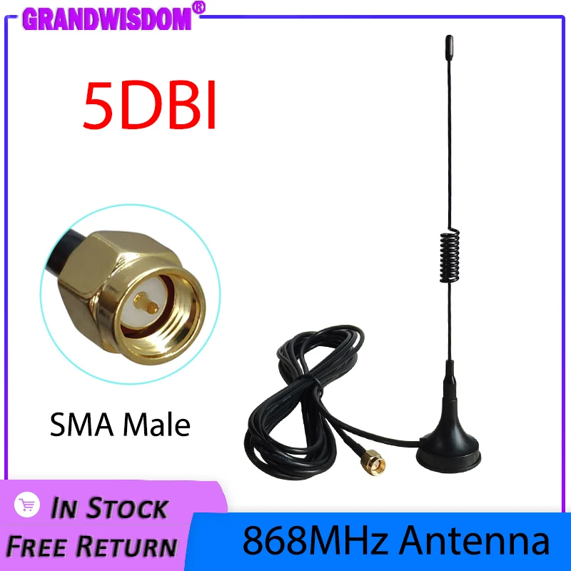 868Mhz 900 - 1800 Mhz GSM Antenna 3G 5dbi SMA Male With 300cm Cable 868 mhz 915 IOT antena Sucker Antenne base magnetic antennas