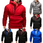 Спортивные Для мужчин размера плюс с наклонной молнией толстовки с капюшоном, с надписью с длинными рукавами Толстовка с капюшоном тонкий теплая ветрозащитная верхняя уличная одежда Рождественский подарок