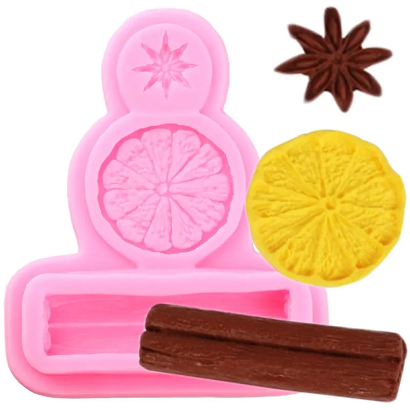 Лимон звездочки бадьяна корицы силиконовые формы конфеты Полимерная глина