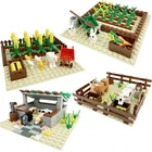 Серия City MOC игрушки для детей, куриный домик, овощное поле, бульдон, корова, животные, морковка, городы, совместимая игрушка-конструктор