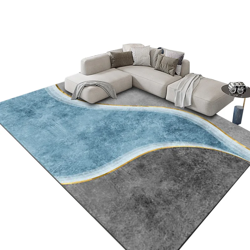 

Nordic Light Luxury 3d Landscape Gold Line Pattern Carpet Home Decoration Living Room Rug For Bedroom Anti-slip Floor Mats