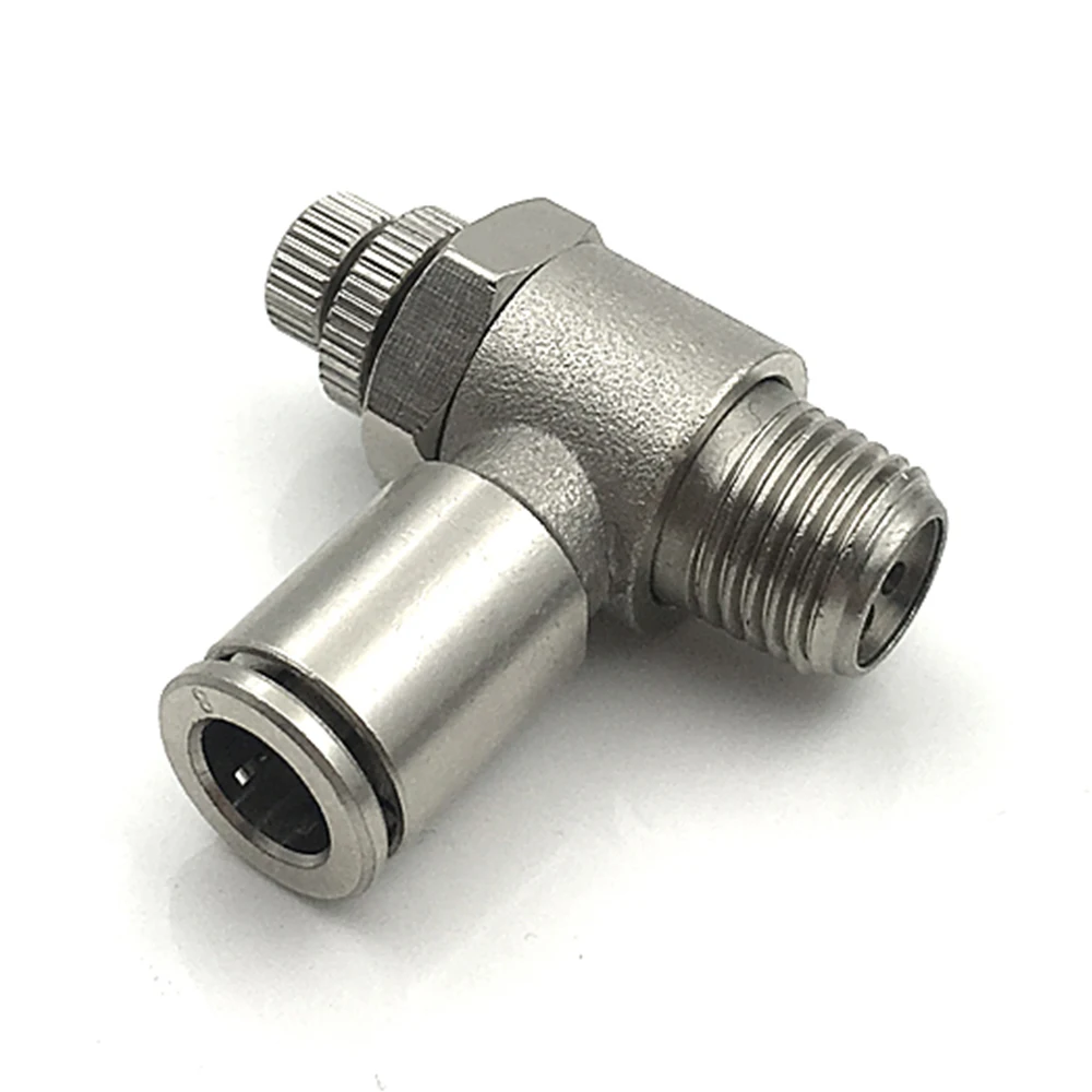 SL brass nickel-plated pneumatic quick coupling male thread air speed control valve acceleration 1/8 1/4 3/8 1/2 M5 | Обустройство