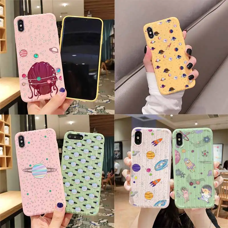 Космос Звезды Луна дирижабль астронавт чехол для тележки Чехол телефона iPhone 11 Pro