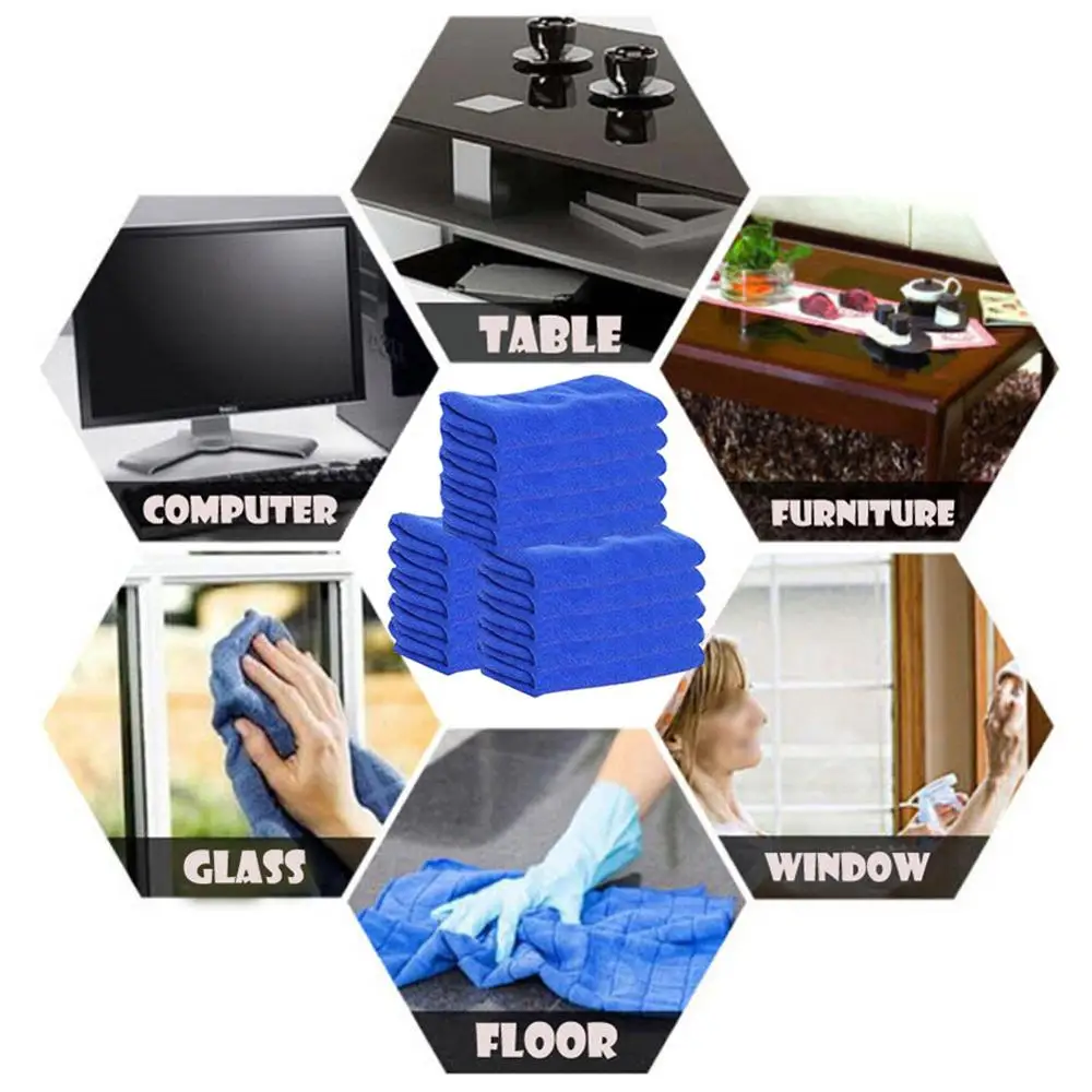 OLOMM 100 шт. микрофибры синего цвета автомобильные стеклоочистители салфетка для