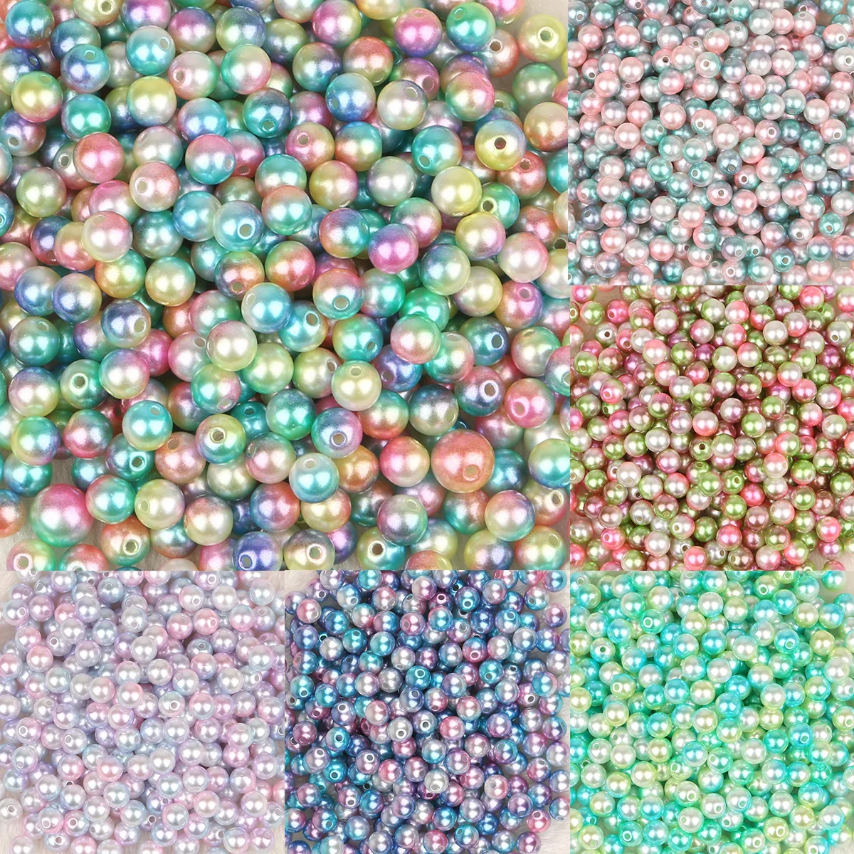 

4-10mm Multicolor Round Pearl Beads Handcrafted Loose Spacer Beads for Jewelry Making Crafts Necklaces Bracelets Supplies
