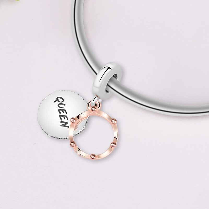 Шармы-подвески из серебра 925 пробы с Королевской и королевской короной