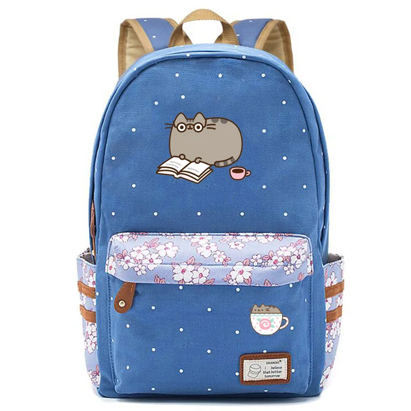 Light blue A IMIDO милый рюкзак с котиками для студентов, яркий цвет, плечи, рюкзак большой емкости, подростковые дорожные сумки, обратно в школу, сумка - Цвет: Light blue A