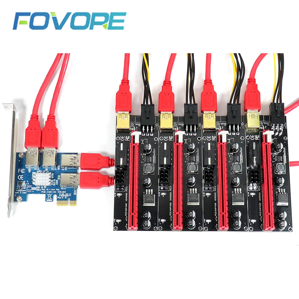 Адаптер Riser USB 3.0 PCIE 1x до 16x адаптер Райзера PCI Express 1 4 слотов усилитель порта PCI-e