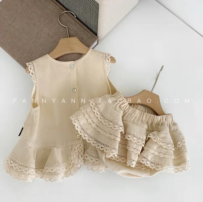 

Girl Clothing Sets Baby Clothes Toddler Fashion New Kids Girls Sleeveless Shirt+shorts 2pcs Suit Baby Girl Cute Party Clothes