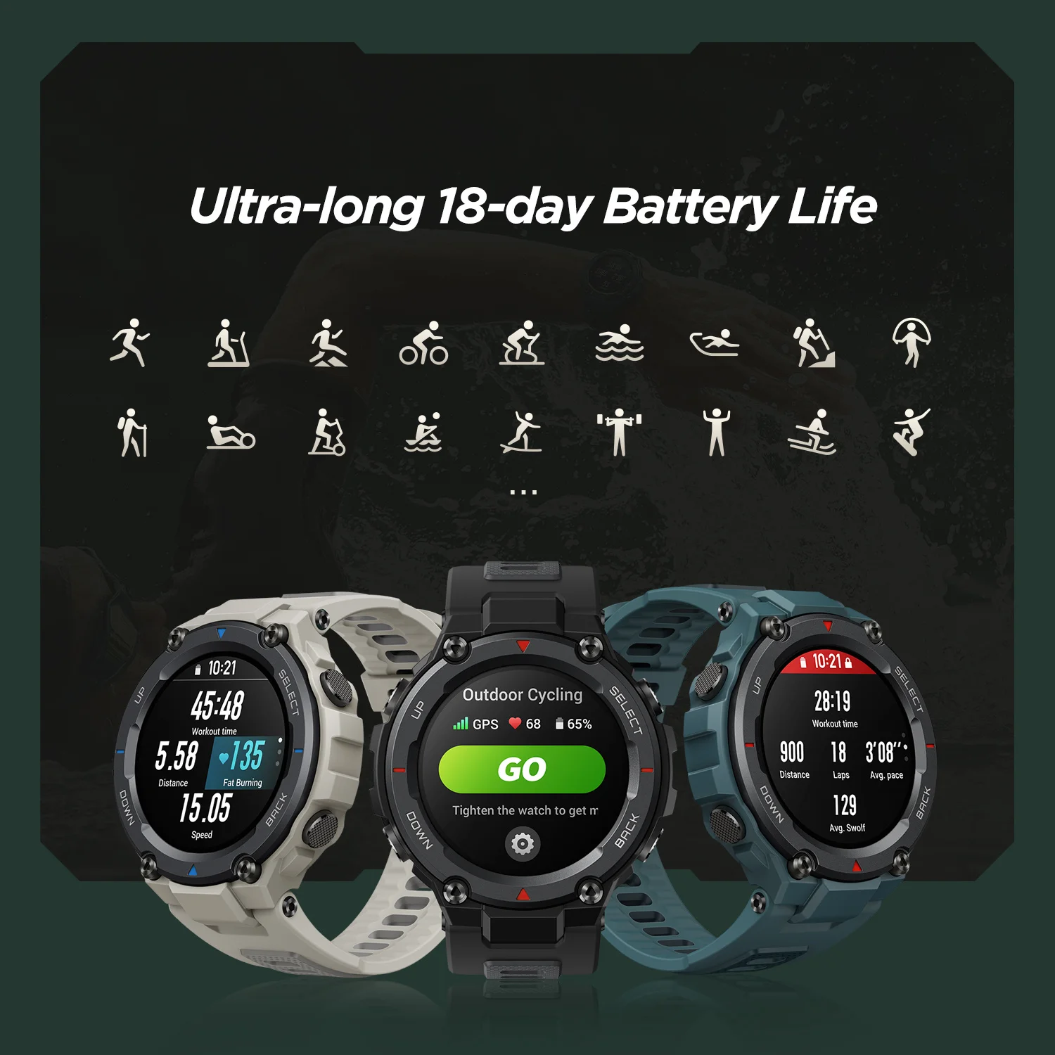 Новые подключенные часы T-Rex Pro для телефонов Android и IOS GPS водонепроницаемые срок