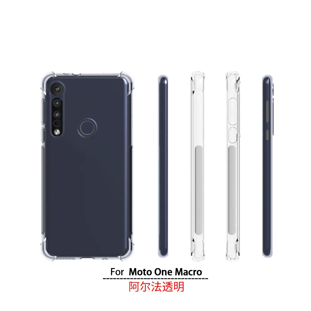 Case Clear For Motorola Moto one macro Shockproof Funda Coque Transparent TPU Soft Luxury Phone Back Airbag Cover |