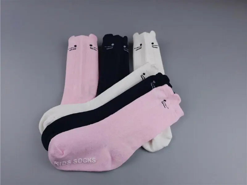 Pudcoco-medias de algod&oacute;n con dibujos animados para ni&ntilde;os y ni&ntilde;as, medias altas hasta la rodilla, c&aacute;lidas, accesorios de dibujos animados para gatos, 0-4T-3