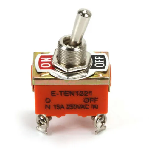 

4pcs E-TEN1221 4-Pin Toggle Flick Switch DPST ON-OFF 15A 250VAC 60X33mm / 2.36X1.30inch 250V Toggle Switches Power Tools