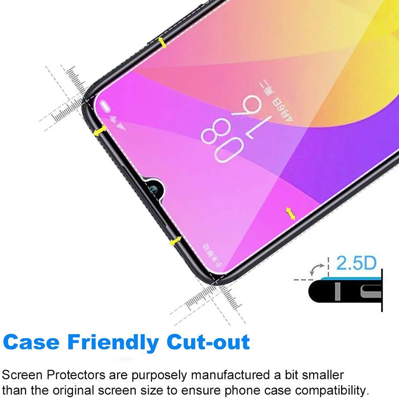 1-2 шт. закаленное стекло для защиты экрана xiaomi mi 9 lite light Защитное xiomi xaiomi xiami xoami mi9 |