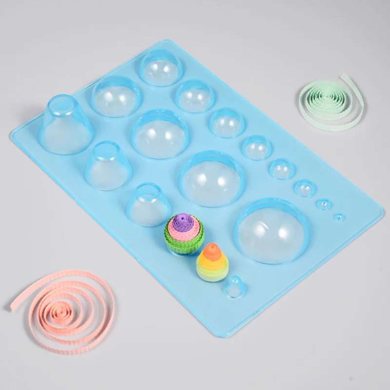 

2021 New DIY Paper Crafts Tool Plastic Paper Quilling Half Ball Mini Papercraft Mould Making Board Quilled Creation Art
