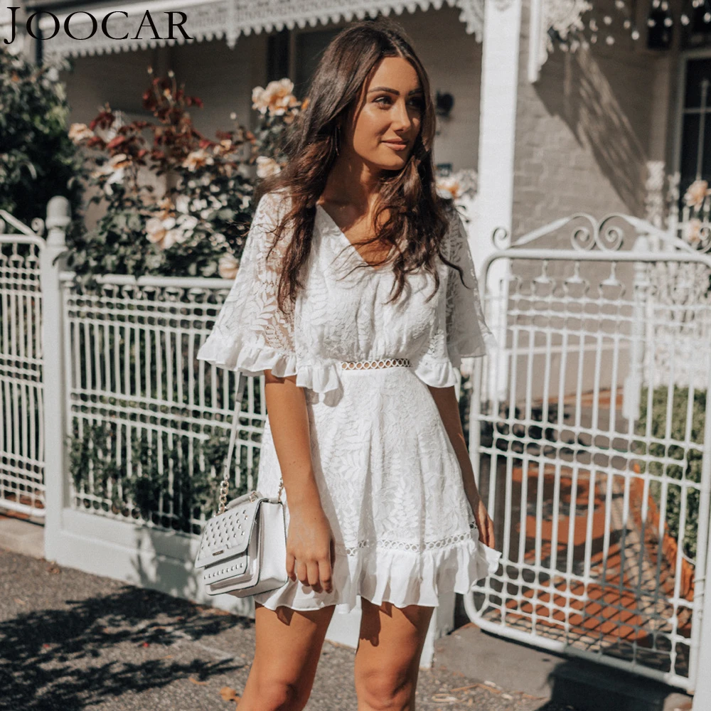 

Женское кружевное платье joocar, летнее платье с v-образным вырезом и коротким рукавом, модель JC1390, 2020