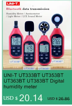 UT333BT цифровой измеритель влажности UT363BT мини Анемометр UT383BT осветитель UT353BT цифровой измеритель звука/Подключение Bluetooth