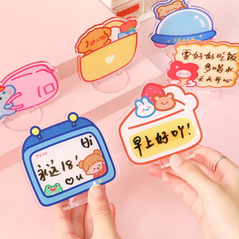 

Kawaii Bear Rabbit Acrylic Note Board INS Cartoon Mini Memo Message Board Girl Portable Daily Schedule School Stationery