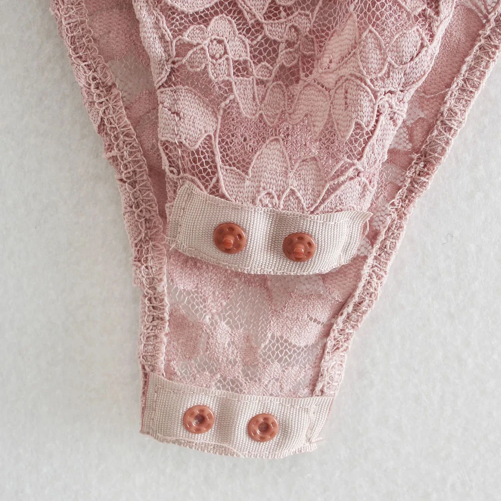 

2020 New Women Bodysuit Lace Sleeveless Jumpsuit Sexy Playsuit Bodycon Fashion Chic Women Lace Tops