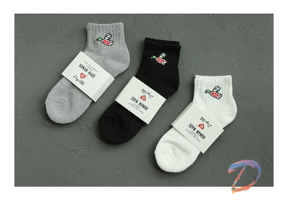 Human Made Socks High Quality Duck Embroidered Cotton Towel Bottom Sports Socks Men Women's Trendy Socks Human Made Couple Socks