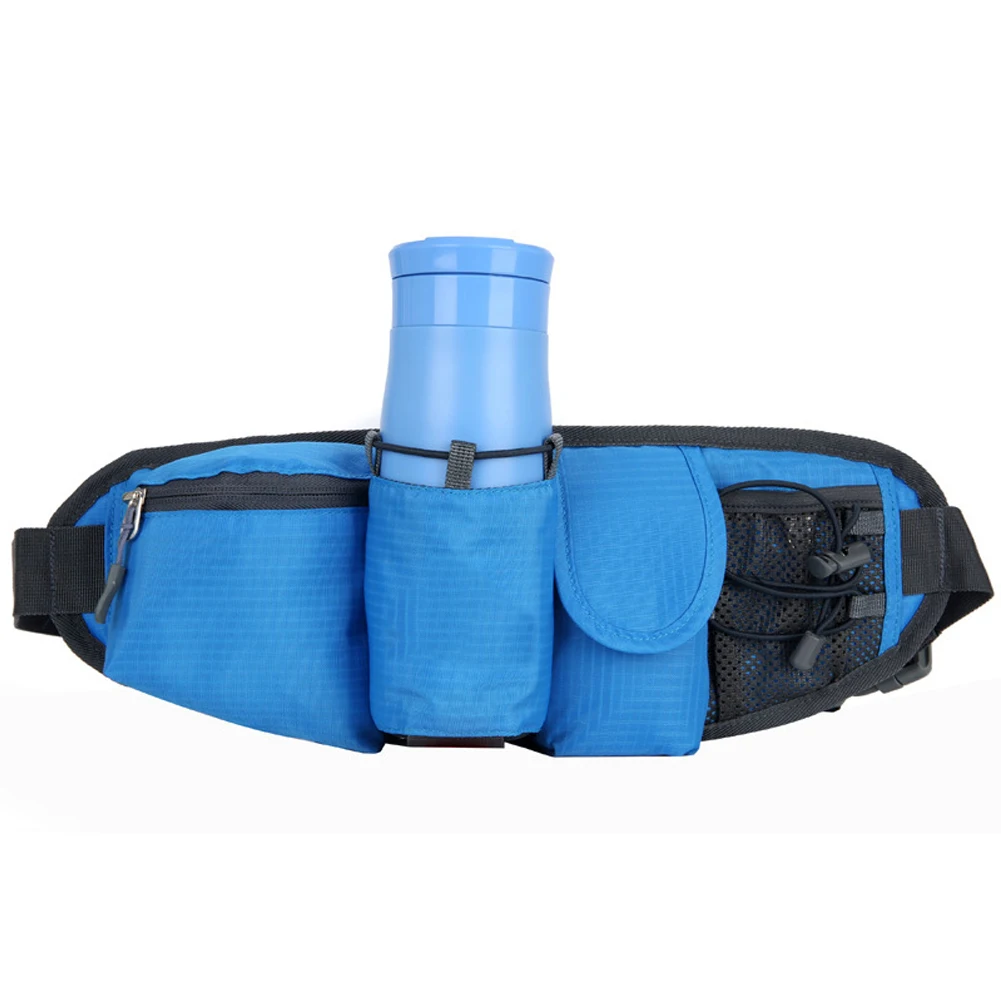 

Adjustable Strap Waist Bag Fitness Running Pouch Large Capacity Outdoor Reusable Hiking Bottle Holder Zipper Sports Gym Climbing