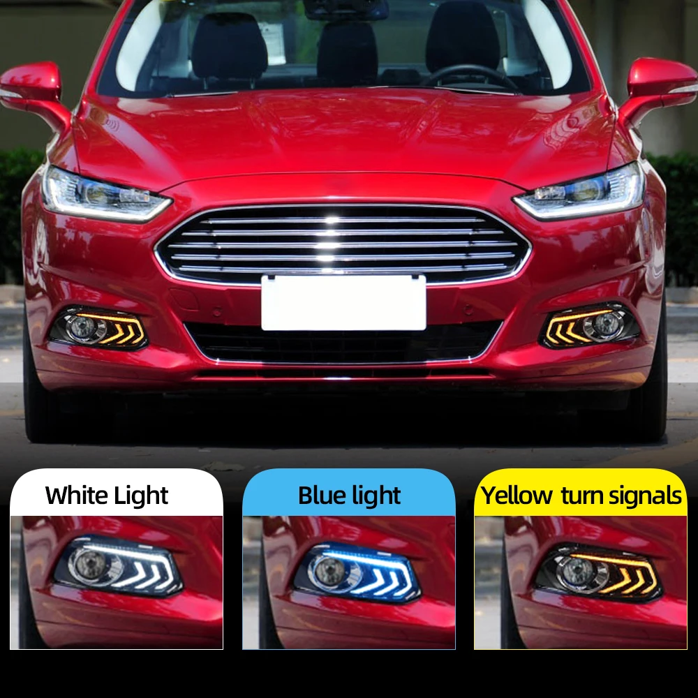 Автомобильный мигающий 2 шт. для Ford Mondeo Fusion 2013 2014 2015 2016 автомобильный DRL 12V