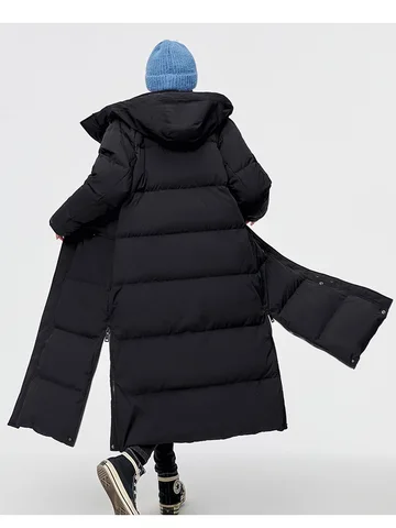 Женский пуховик на молнии, Длинная зимняя куртка черного, винного, темно-синего цвета, бесплатная доставка