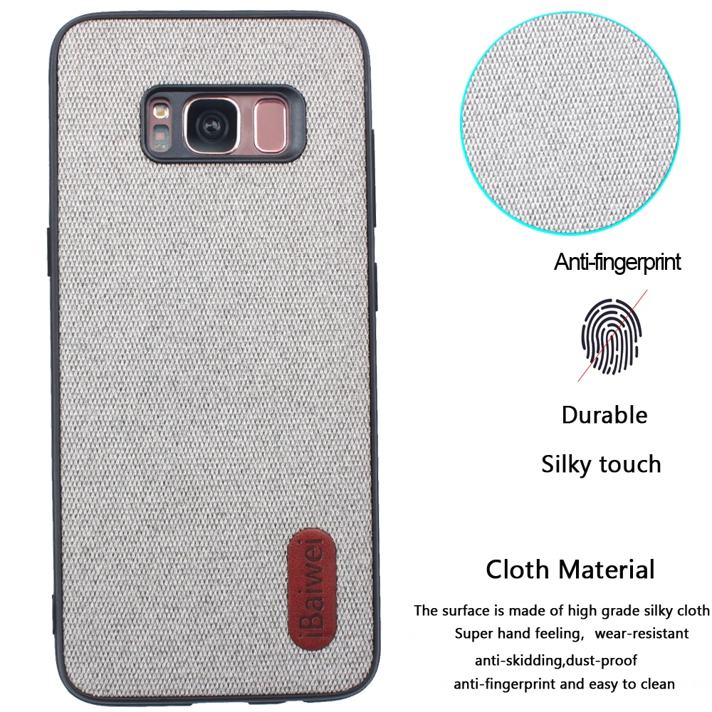 Phone Case For Samsung Calaxy S8 Cloth Texture Back Cover Fabric Ultrathin Silicone Protective Shockproof Coque |
