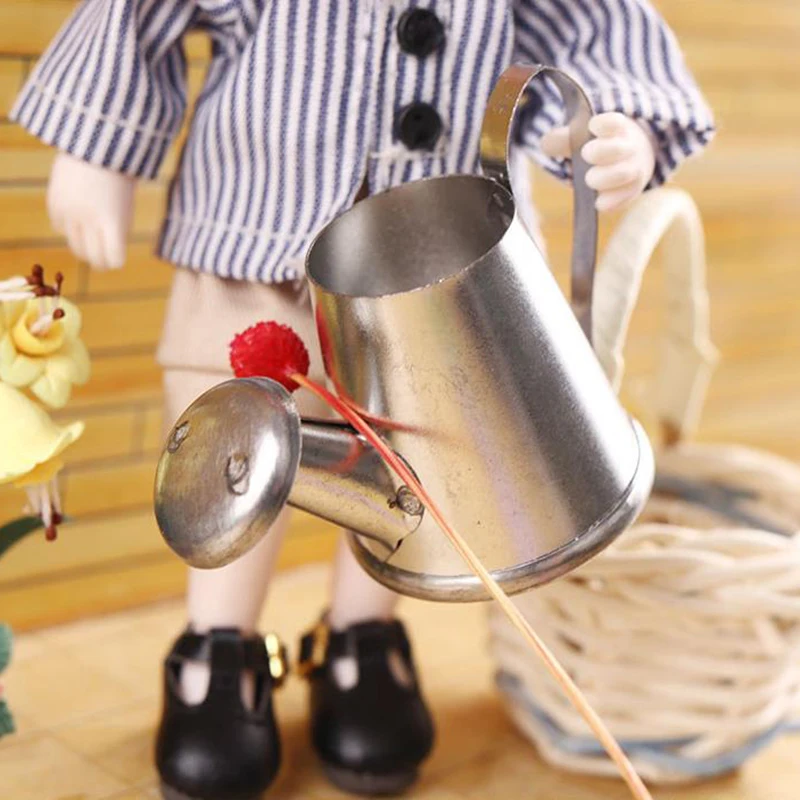 

Garden Tools Tin Watering Can For 1/12 Scale Dollhouse Miniatures Garden Scenery Kids Furniture Toys DIY Accessories
