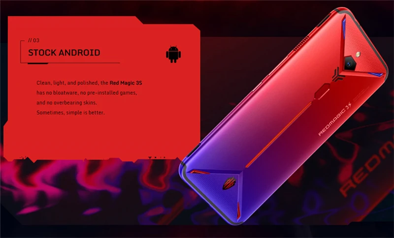 Мобильный телефон Nubia Red Magic 3S 8 Гб 128 ГБ 6,6" AMOLED Snapdragon855 Plus 5000 Мп+ Мп мАч Быстрая зарядка игровой телефон