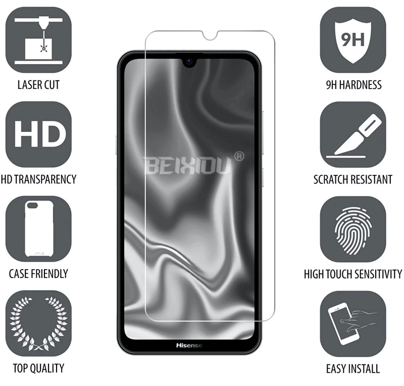 2 шт Полное закаленное стекло для HISENSE H30 LITE защита экрана 2.5D 9h защитная пленка |