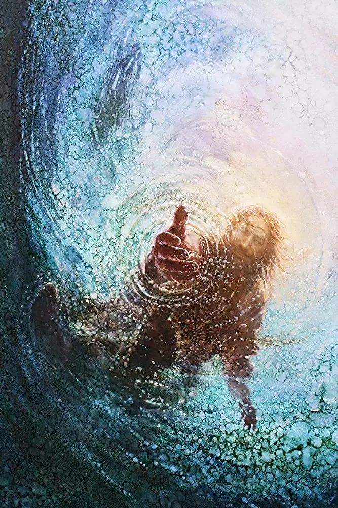 

Havenlight Yongsung Kim The Hand of God Painting Jesus Reaching Into Water 11" x 14" Print from