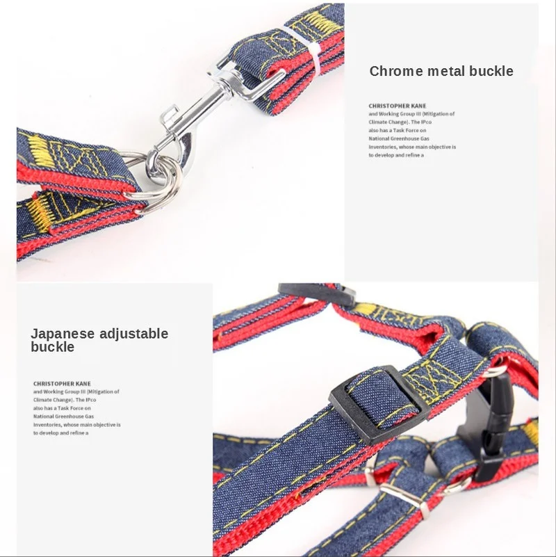 

Pet Cowboy Back Chest Strap Traction Rope Traveling Walking Restraint Belt Firm and Unbreakable To Prevent Pets From Escaping