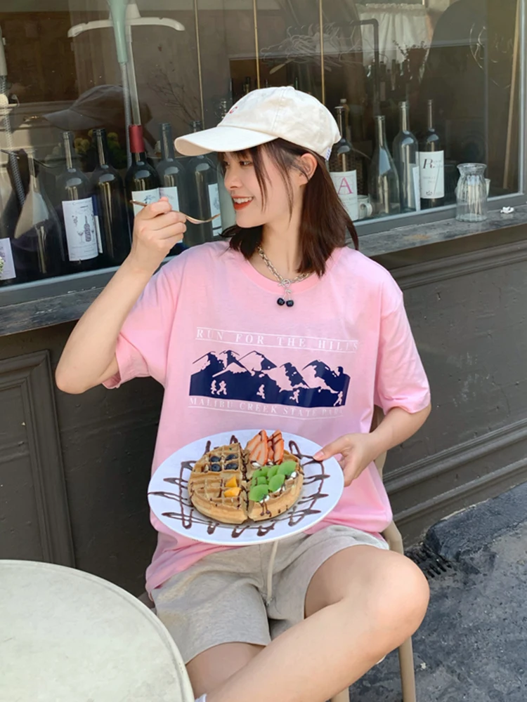 4 размера повседневные M-2xl универсальные базовые с коротким рукавом винтажные