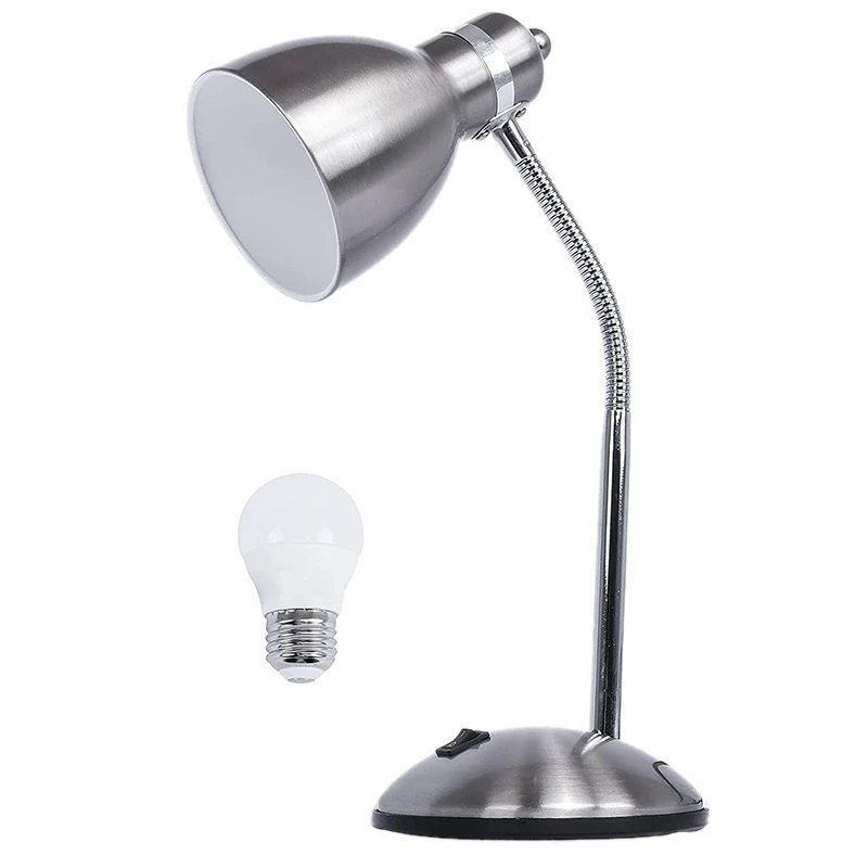 

Table Lamp With Flexible Gooseneck,Adjustable Study Lamp With 4W LED Bulb,Bulb Included, Reading Lamp For Office,US Plug