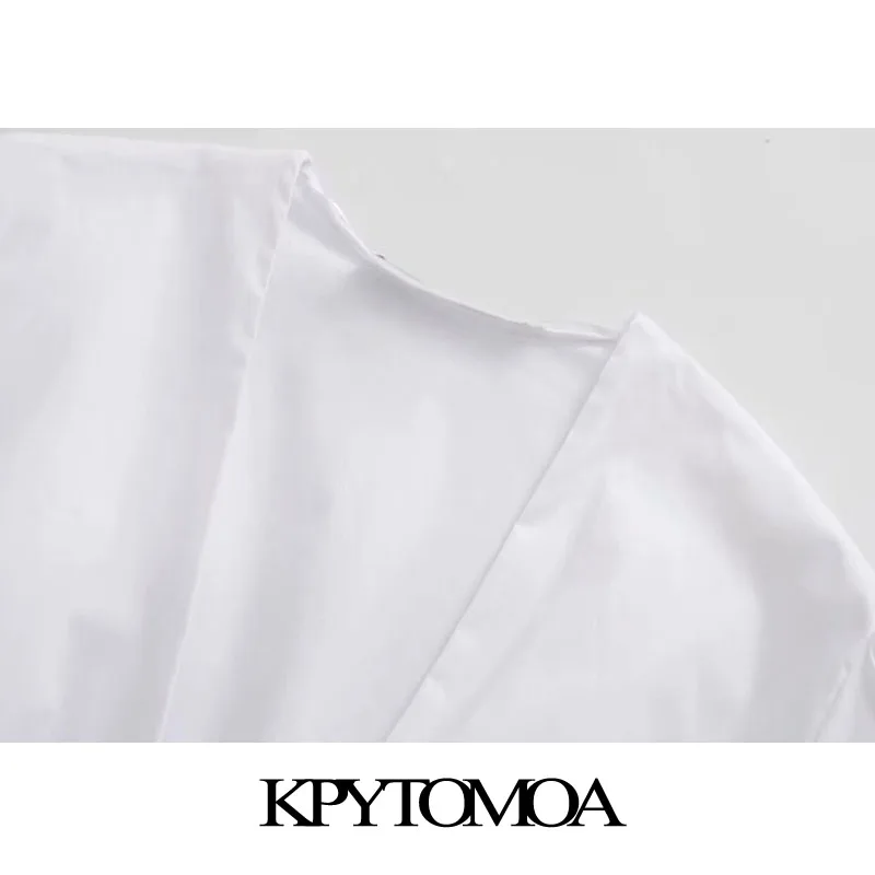 Женская плиссированная блузка KPYTOMOA винтажная укороченная с декоративными