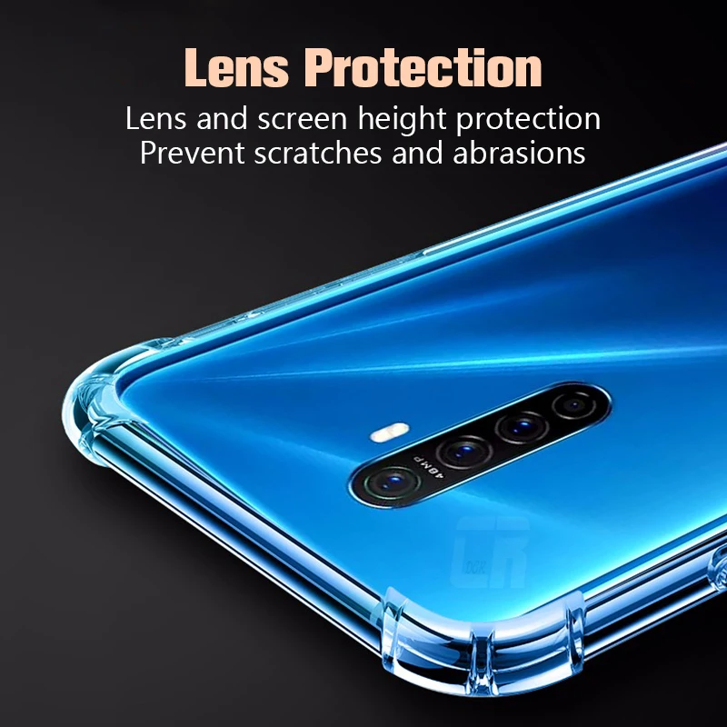 Transparent Case for OPPO Reno 2Z A9 A5 2020 R17 R15 A72 Shockproof Airbag Case for Realme GT X7 6 X XT 5 3 X2 8 Pro Phone Case